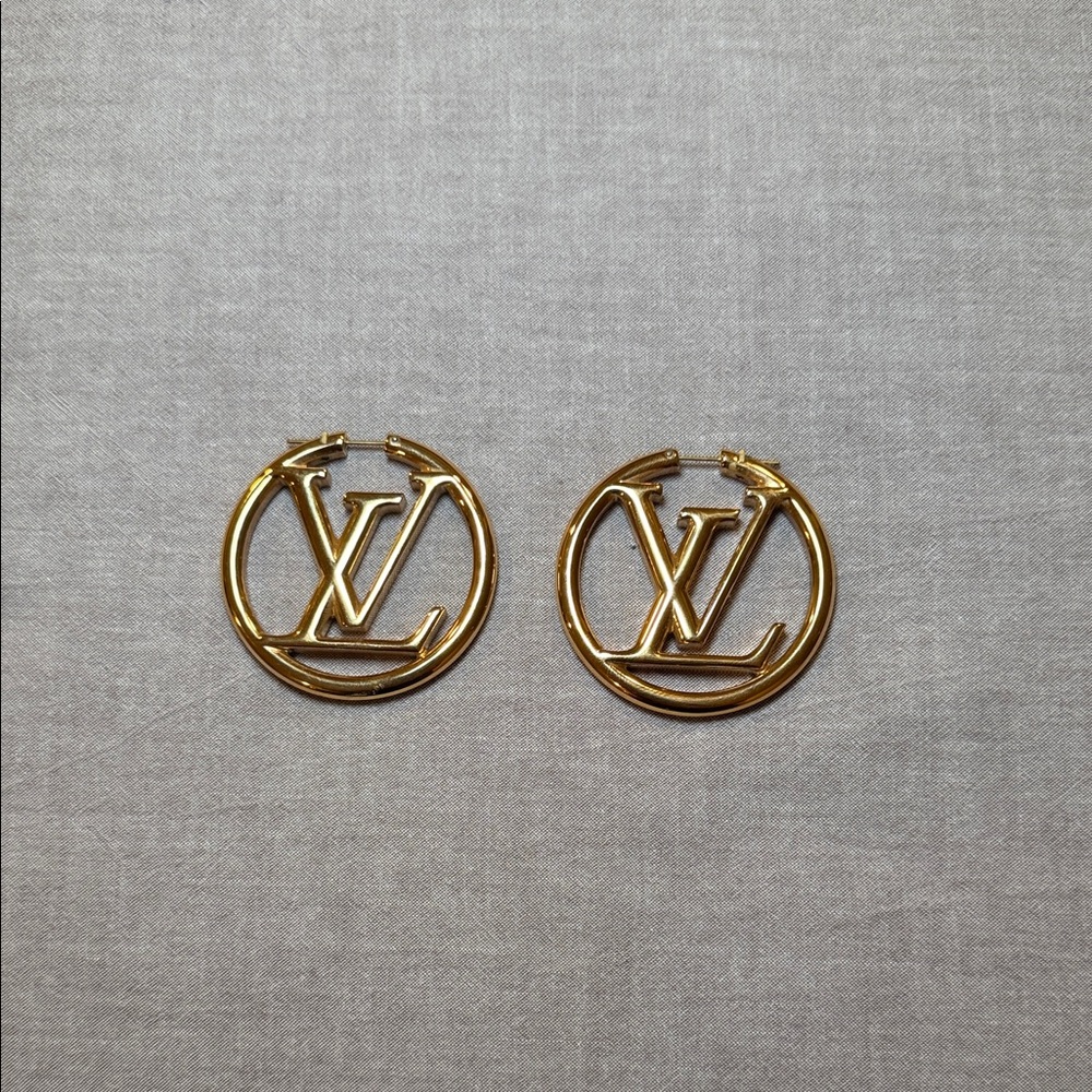 Louis Vuitton Gold Logo Earrings